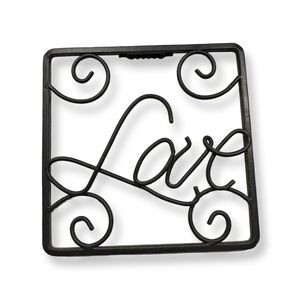 Love Black Scrollwork Art Panels Wall Decor 6” by 6”